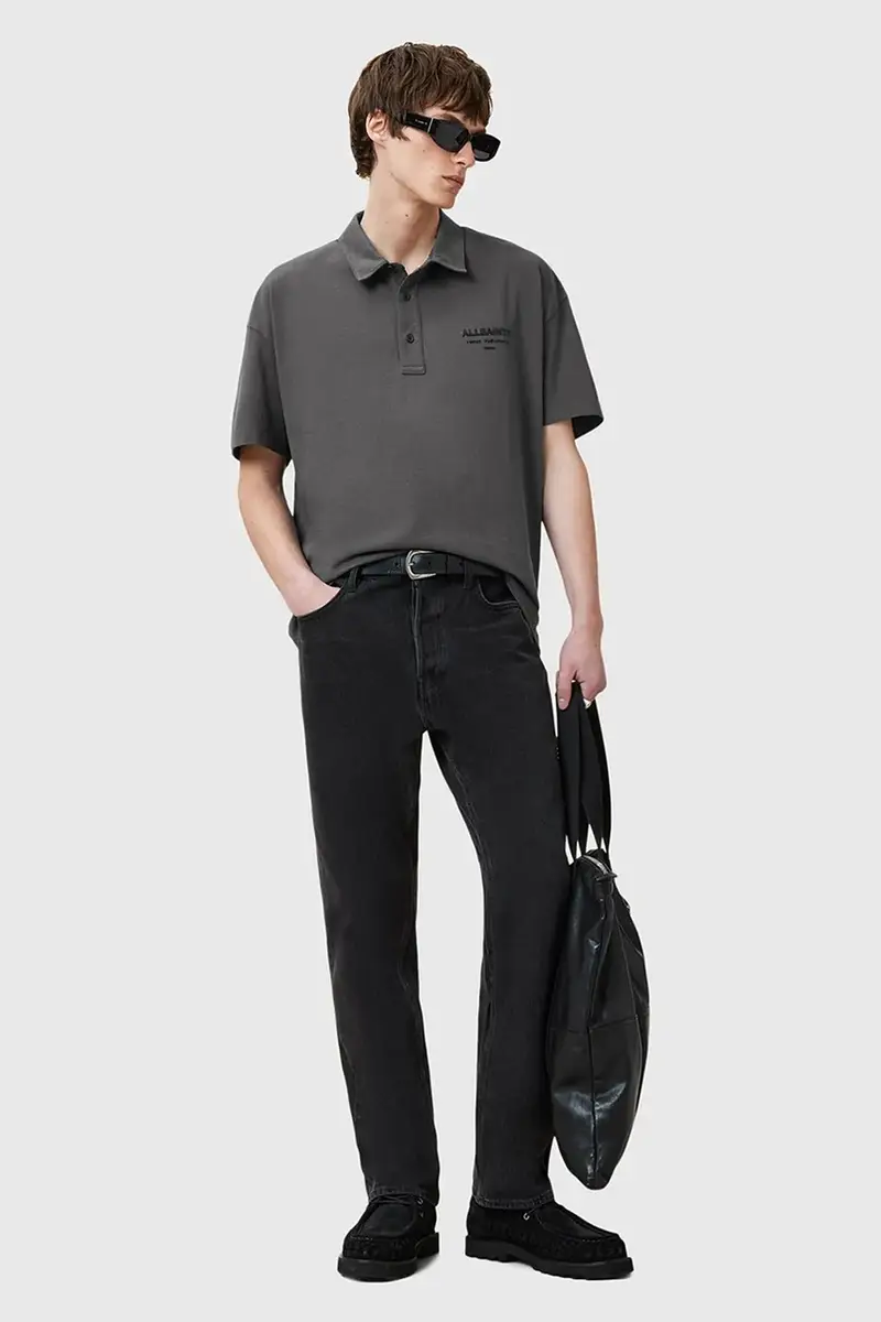 AllSaints Polo Uomo Grigio 3137884 miniatura 5