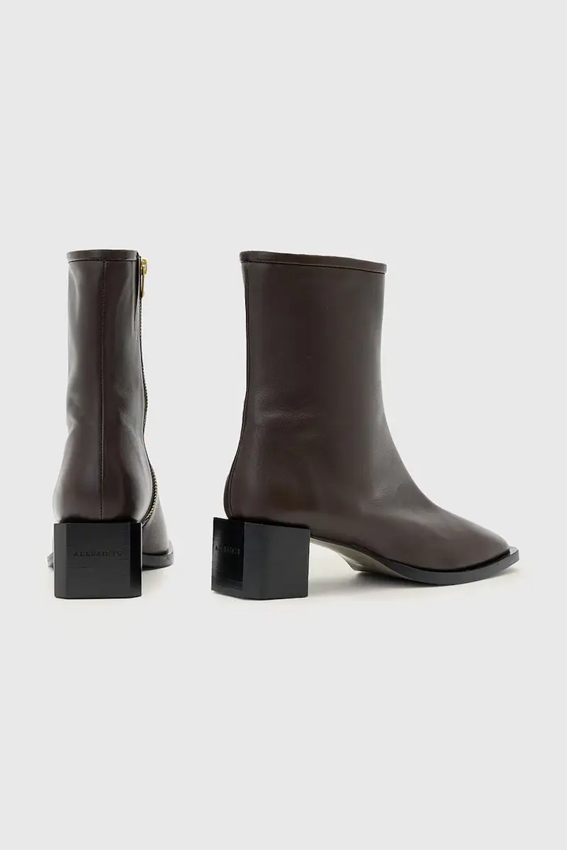 stivaletti alla caviglia in pelle AVRIL BOOT donna colore marrone W096FC miniatura 3