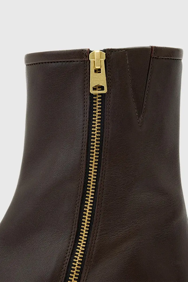 stivaletti alla caviglia in pelle AVRIL BOOT donna colore marrone W096FC miniatura 4