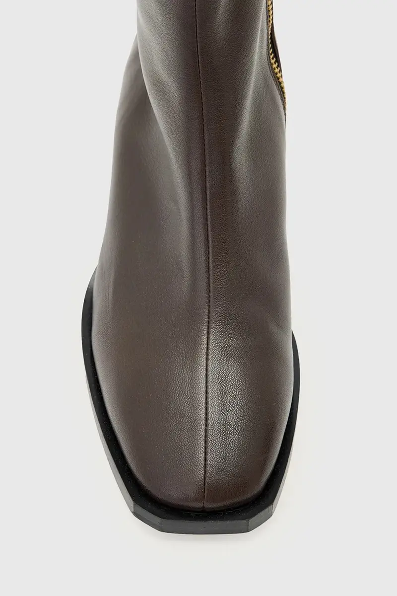 stivaletti alla caviglia in pelle AVRIL BOOT donna colore marrone W096FC miniatura 5