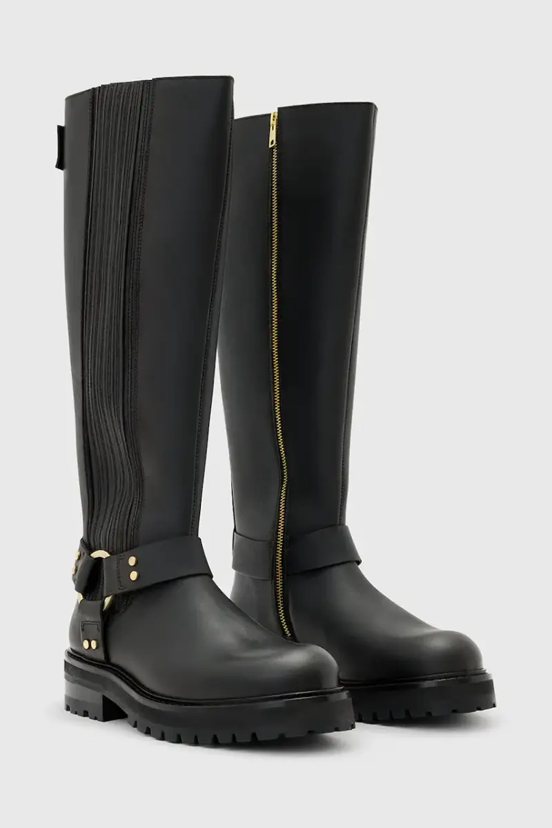 stivali in pelle MADDIE HIGH BOOT donna colore nero W185FB miniatura 2