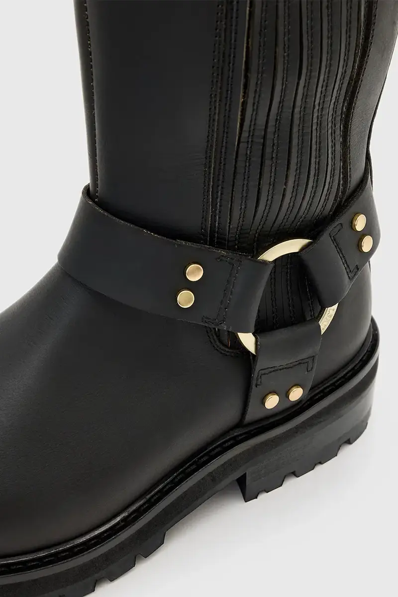 stivali in pelle MADDIE HIGH BOOT donna colore nero W185FB miniatura 4