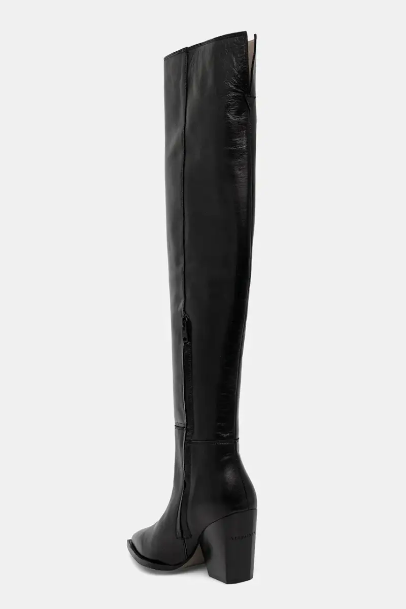 stivali in pelle Reina Zip Boot donna colore nero W024FD miniatura 3