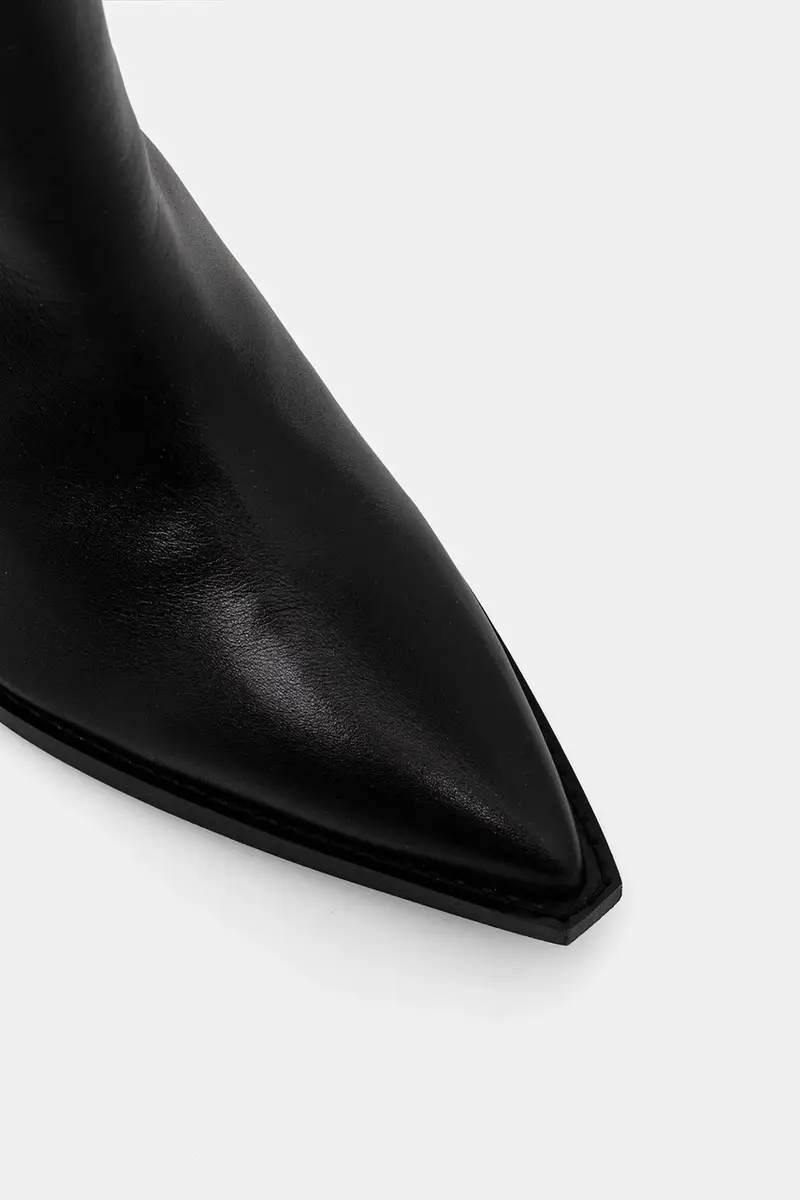 stivali in pelle Reina Zip Boot donna colore nero W024FD miniatura 4