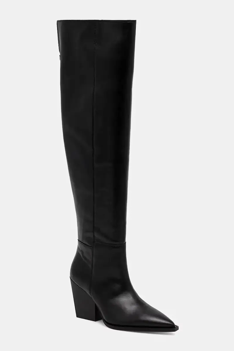 stivali in pelle Reina Zip Boot donna colore nero W024FD