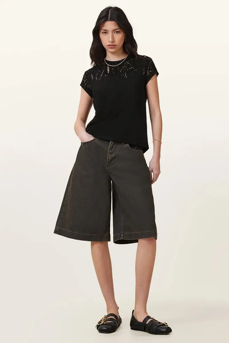 AllSaints T-shirt Donna Nero 3337145 miniatura 4