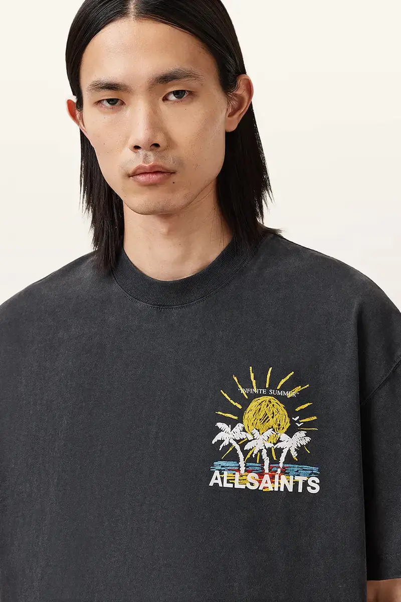 AllSaints T-shirt Uomo Nero 3637671 miniatura 4