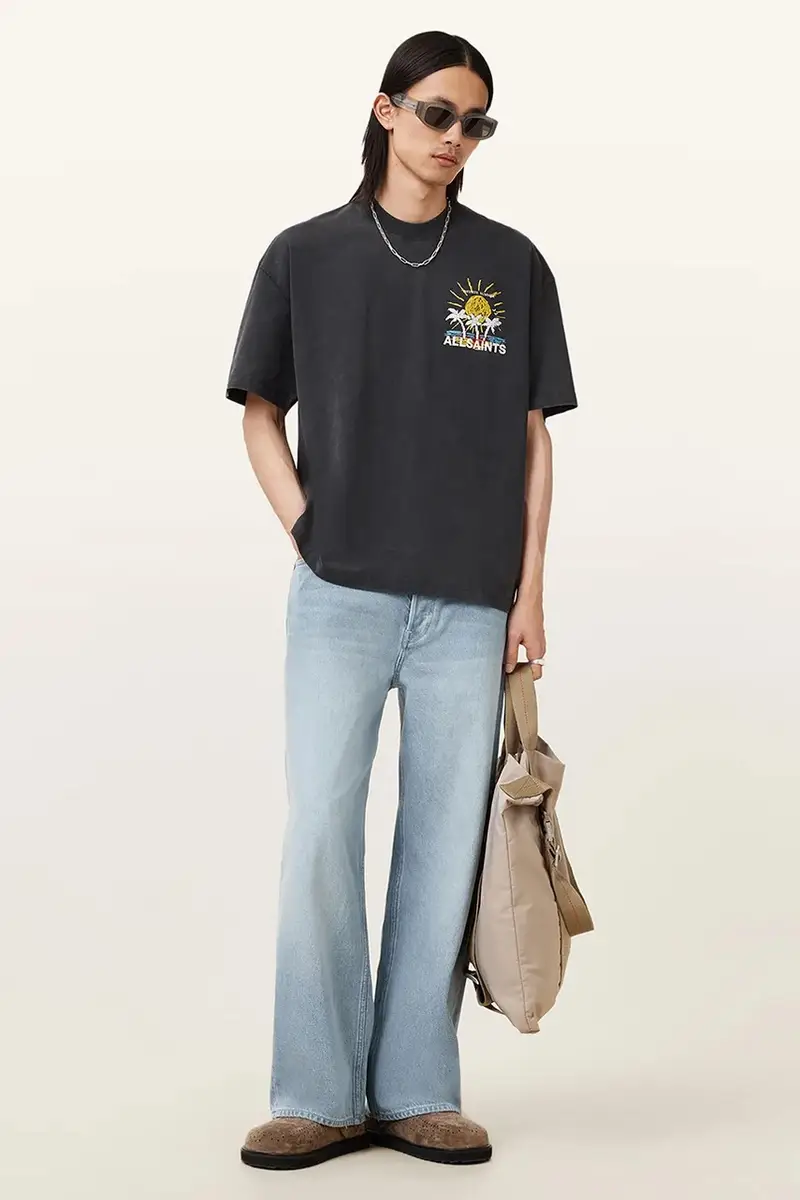 AllSaints T-shirt Uomo Nero 3637671 miniatura 5