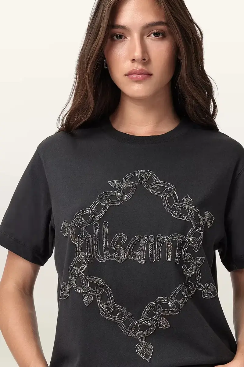 AllSaints T-shirt Donna Nero 3778375 miniatura 2