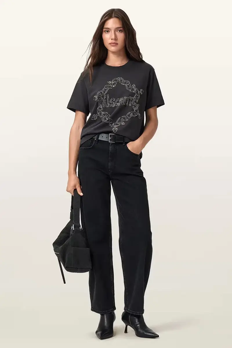 AllSaints T-shirt Donna Nero 3778375 miniatura 5