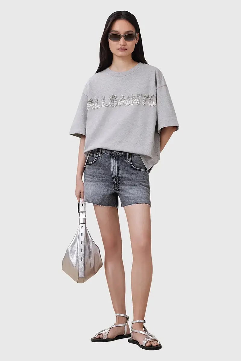 AllSaints T-shirt Donna Grigio 3249903 miniatura 5