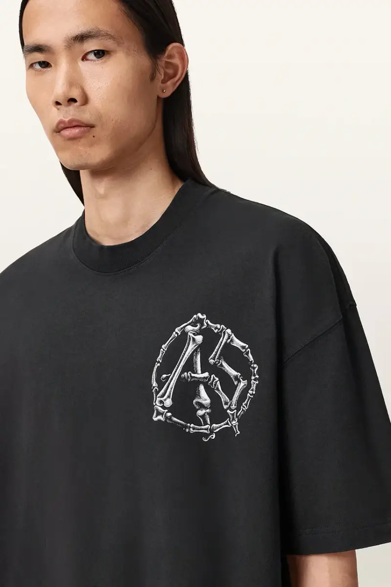 AllSaints T-shirt Uomo Nero 3648511 miniatura 2