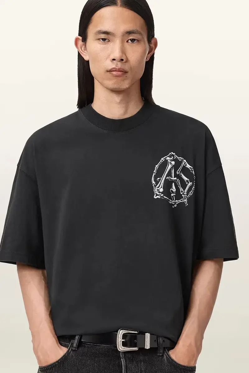 AllSaints T-shirt Uomo Nero 3648511 miniatura 4