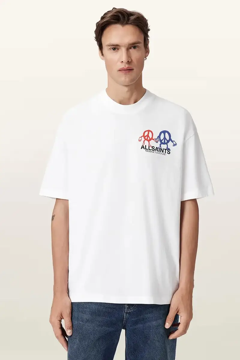 AllSaints T-shirt Uomo Bianco 3578380 miniatura 4