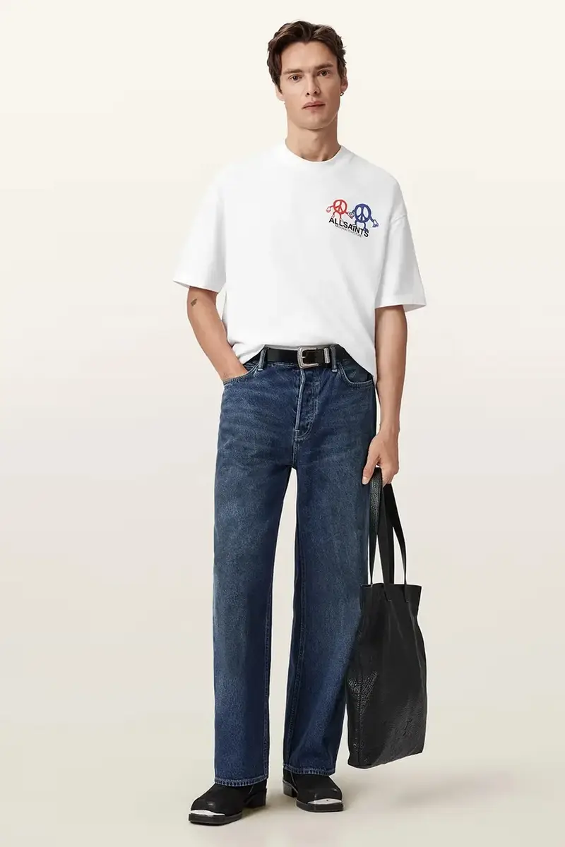 AllSaints T-shirt Uomo Bianco 3578380 miniatura 5