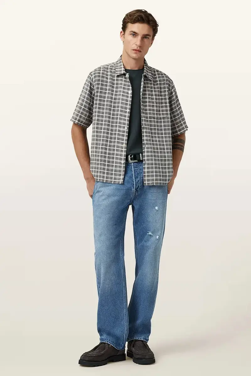 AllSaints T-shirt Uomo Grigio 3249789 miniatura 5