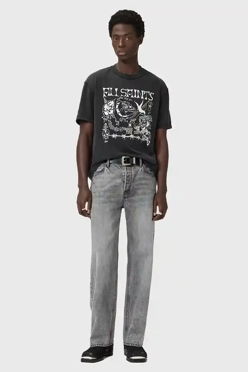 AllSaints T-shirt Uomo Grigio 3611626 miniatura 5