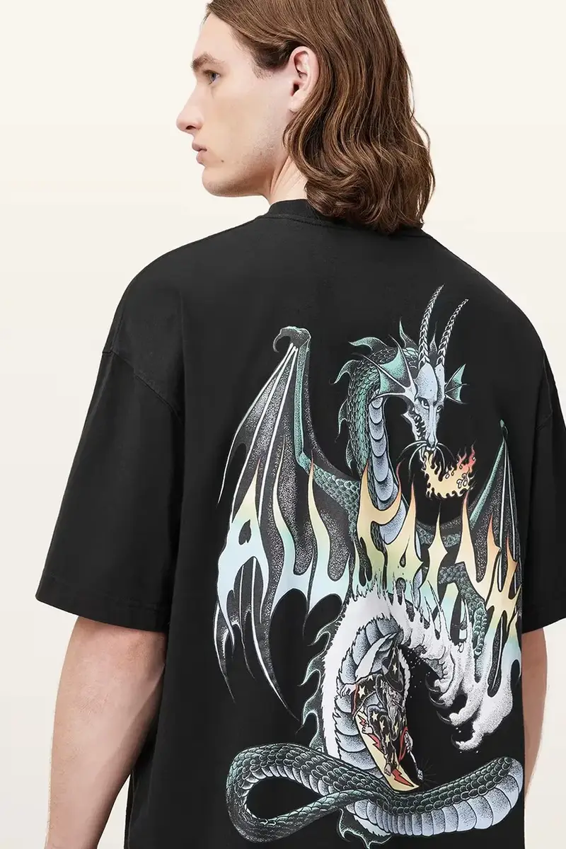 AllSaints T-shirt Uomo Nero 3847787 miniatura 2