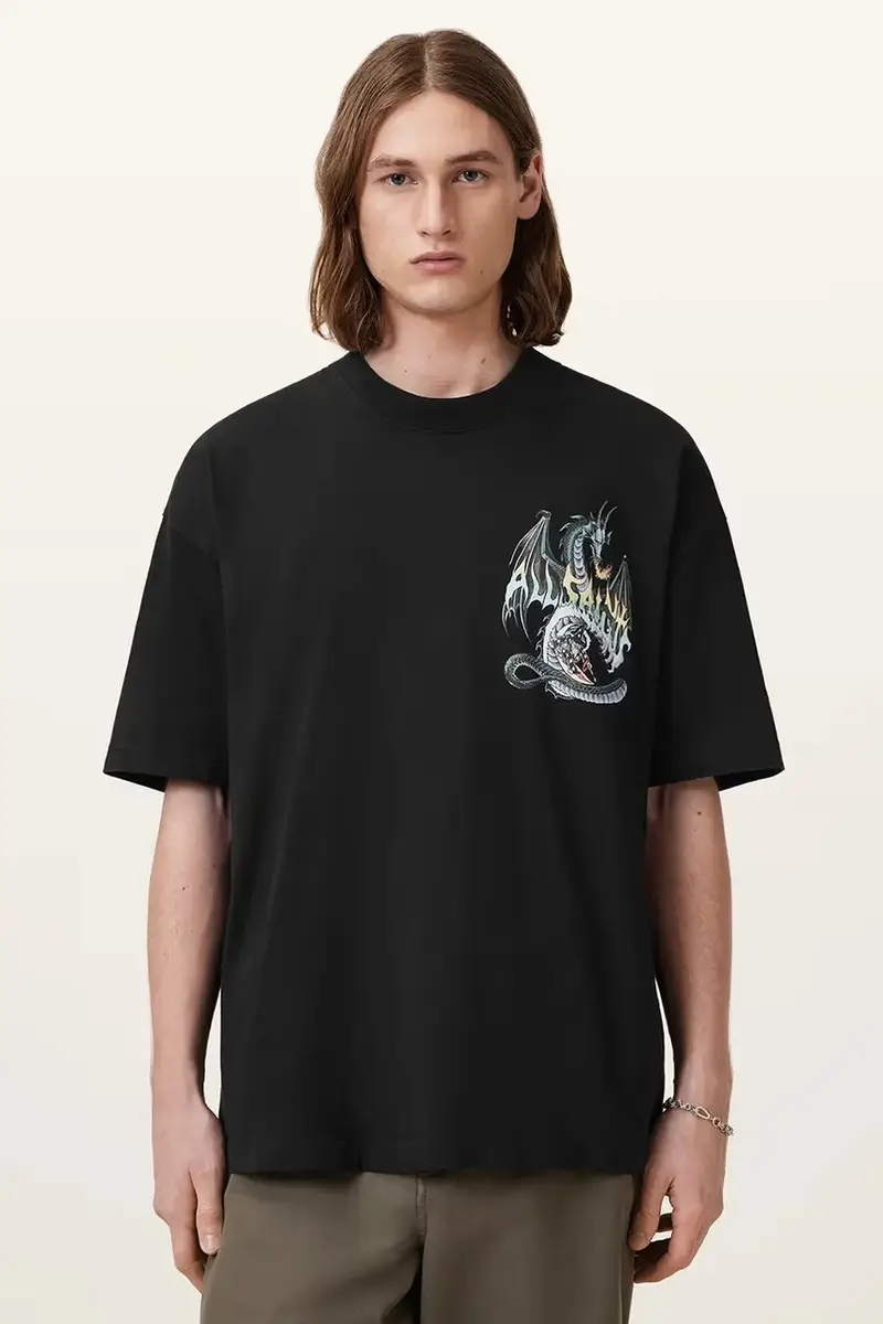 AllSaints T-shirt Uomo Nero 3847787 miniatura 4