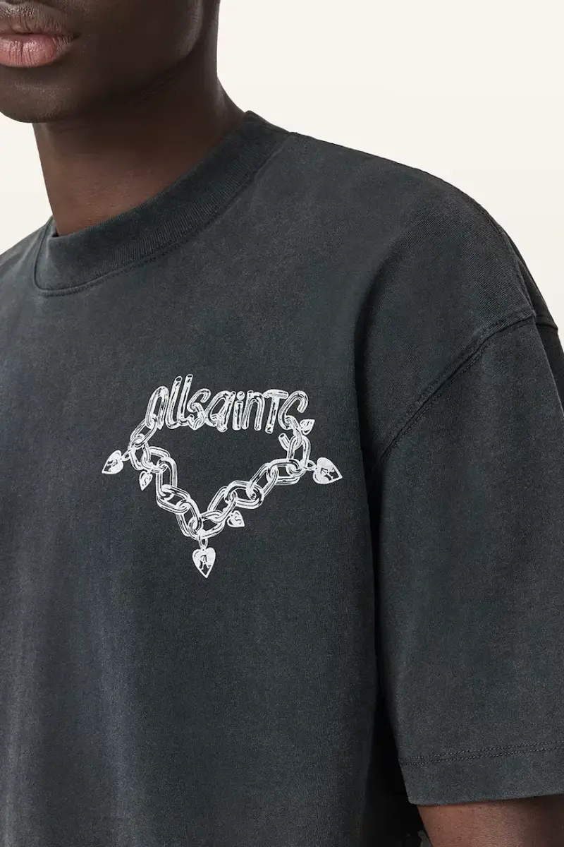 AllSaints T-shirt Uomo Nero 3648513 miniatura 2