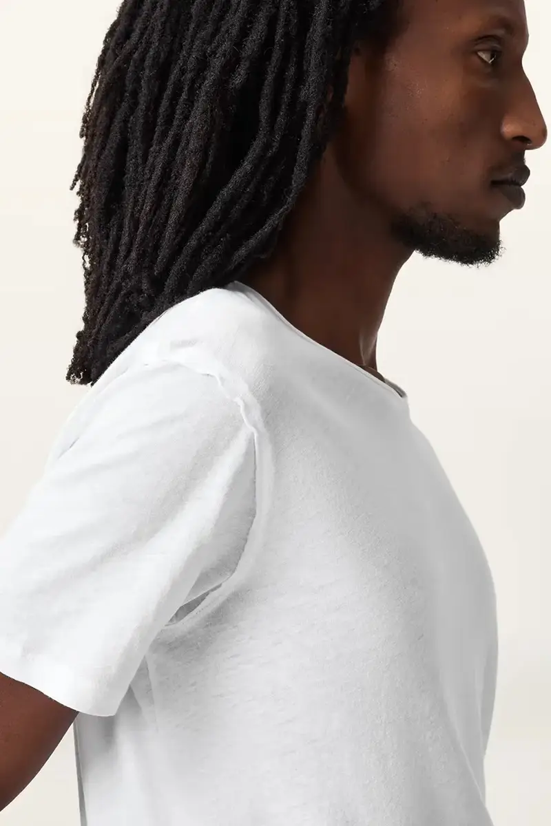 t-shirt in cotone FIGURE colore blu M025JB Bianco miniatura 3