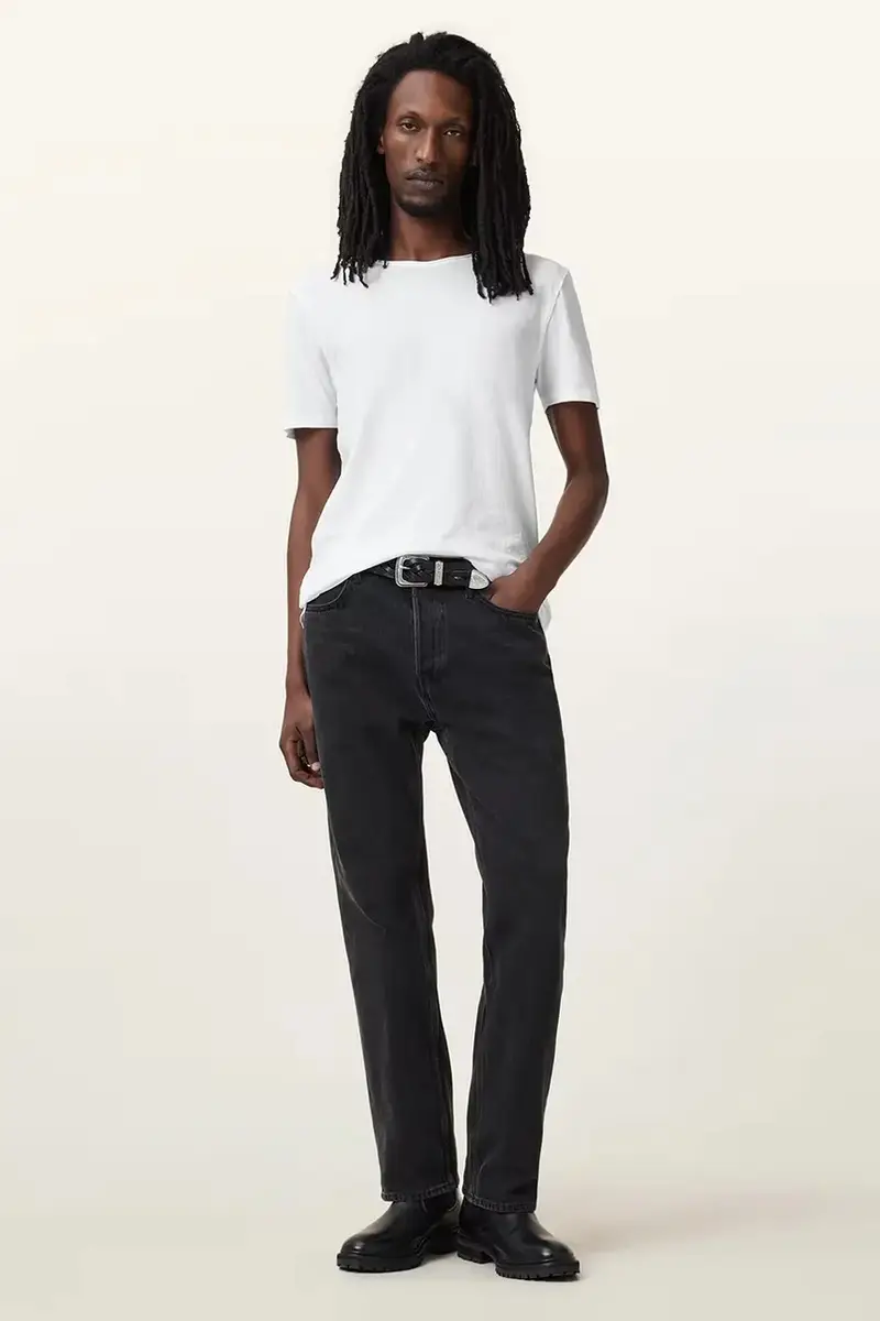 t-shirt in cotone FIGURE colore blu M025JB Bianco miniatura 5