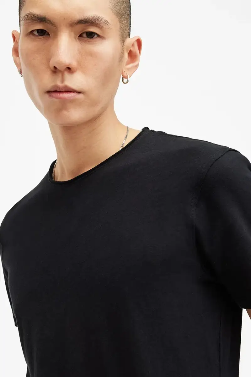 t-shirt in cotone FIGURE colore blu M025JB Nero miniatura 2