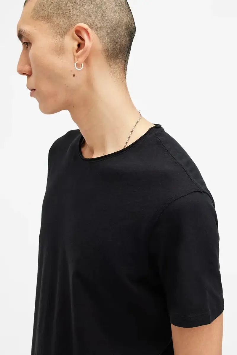 t-shirt in cotone FIGURE colore blu M025JB Nero miniatura 3