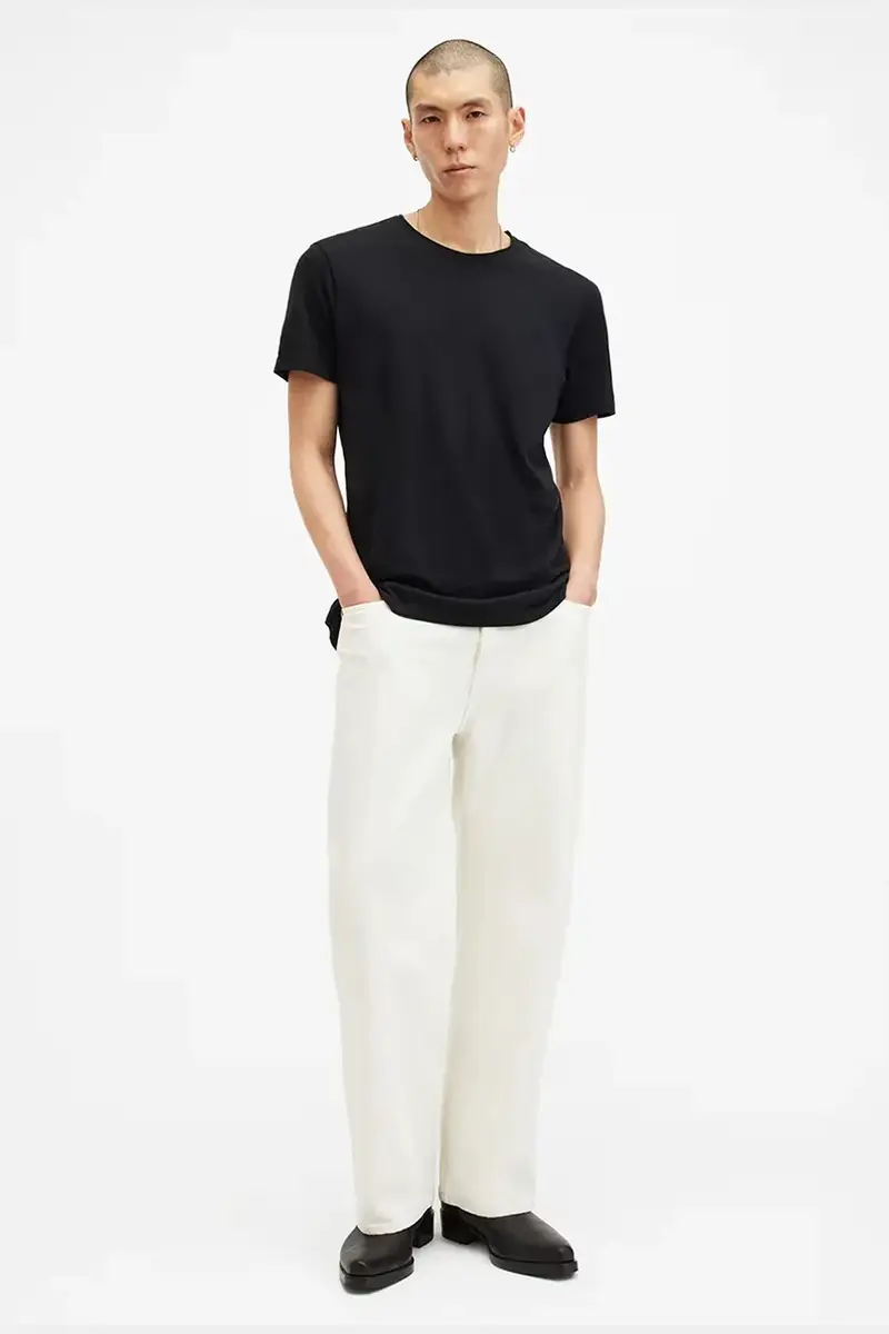 t-shirt in cotone FIGURE colore blu M025JB Nero miniatura 5