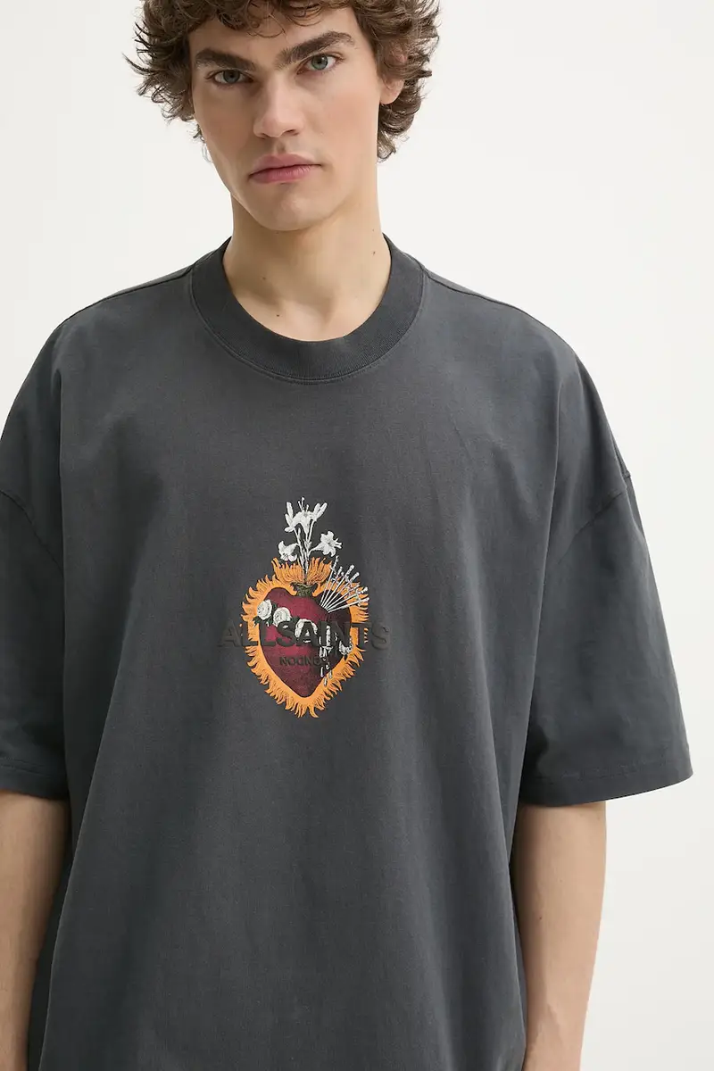 AllSaints T-shirt Uomo Grigio 3324966 miniatura 4