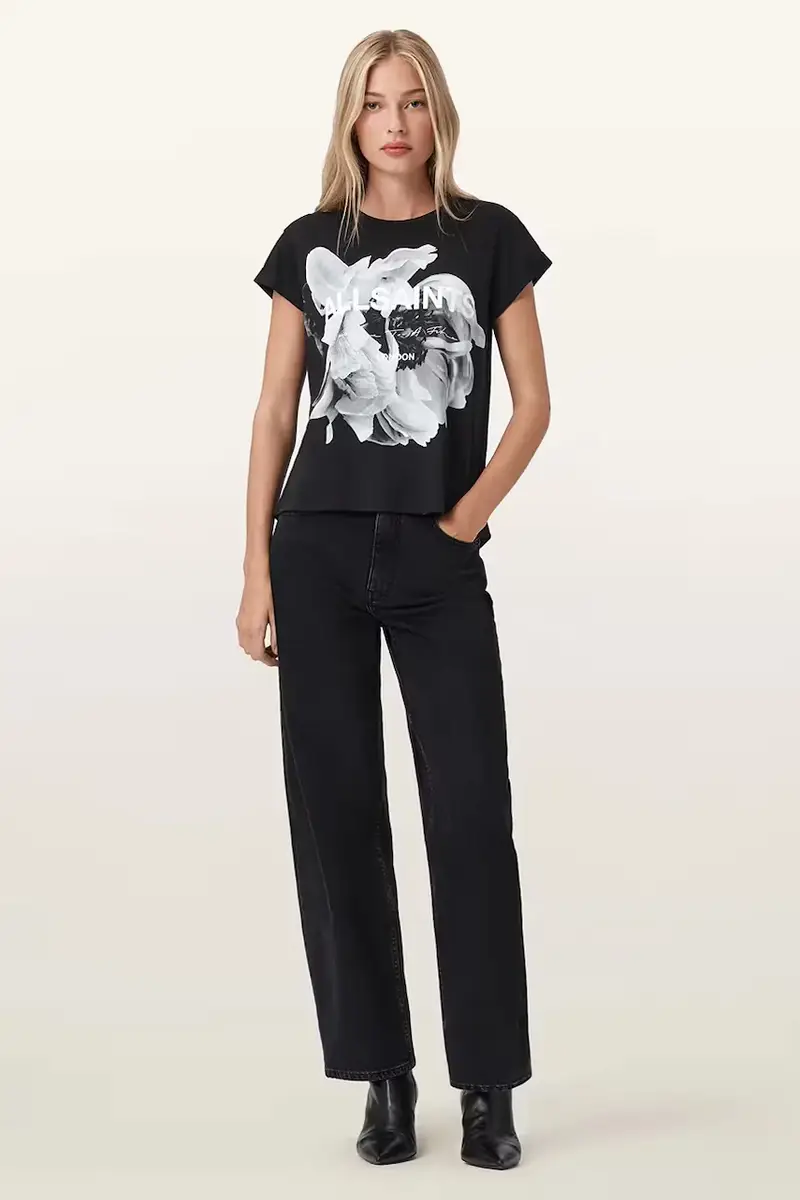 AllSaints T-shirt Donna Nero 3777035 miniatura 4