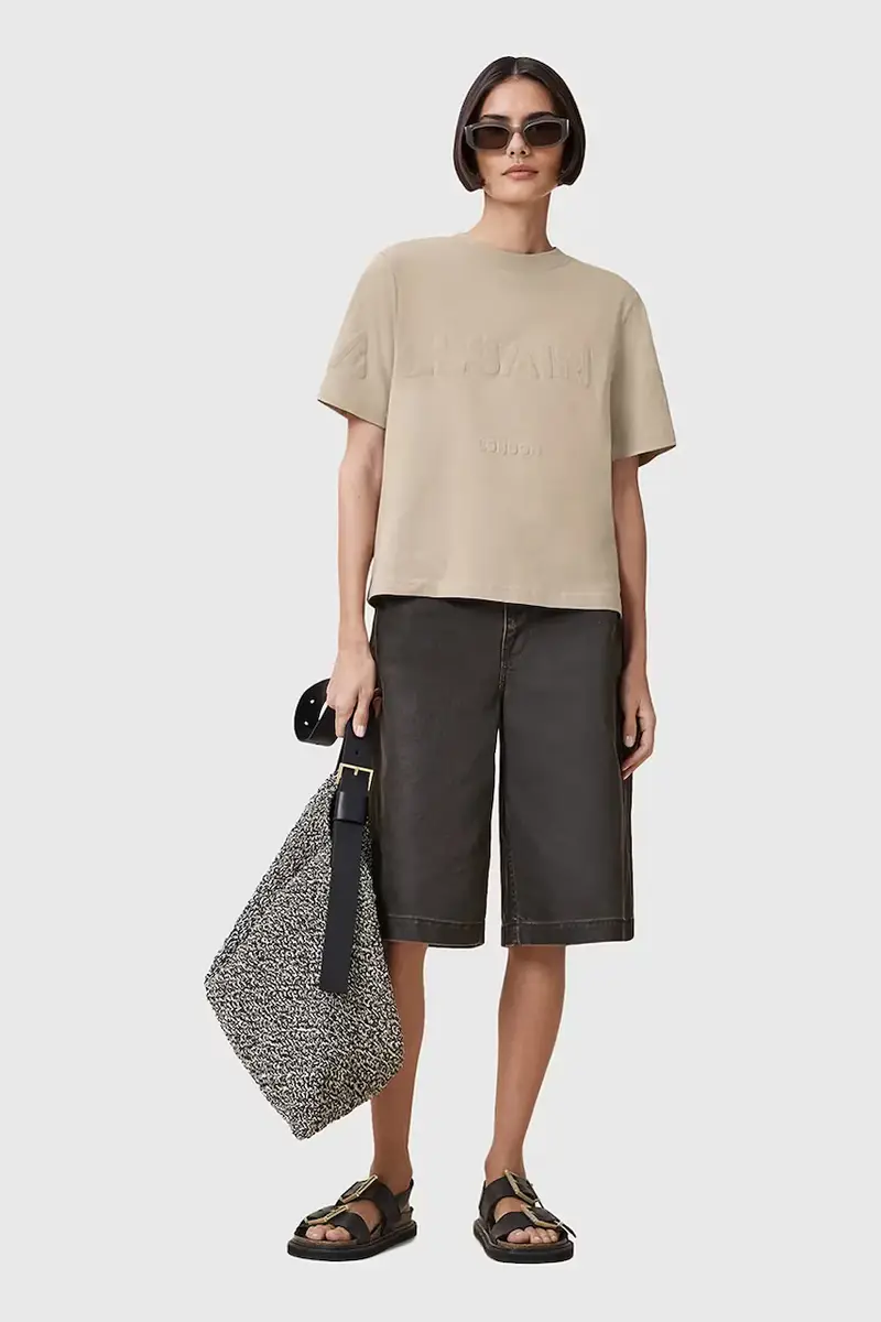 AllSaints T-shirt Donna Beige 3123095 miniatura 5