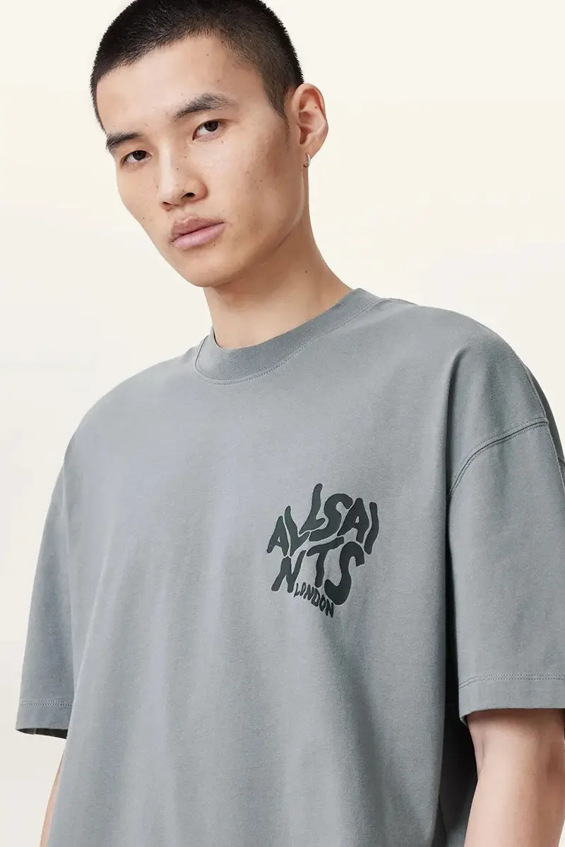 AllSaints T-shirt Uomo Grigio 3324564 miniatura 5