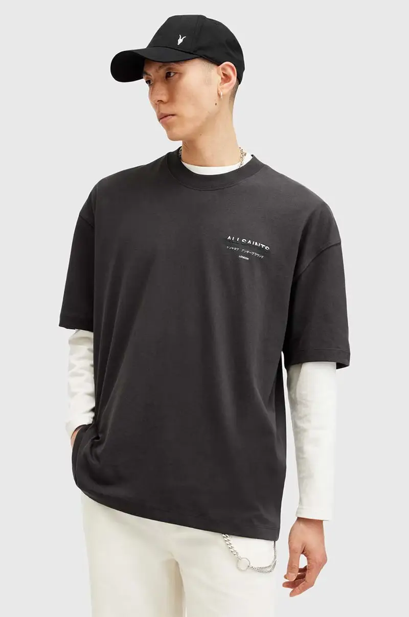 AllSaints T-shirt Uomo Nero 3626415 miniatura 5