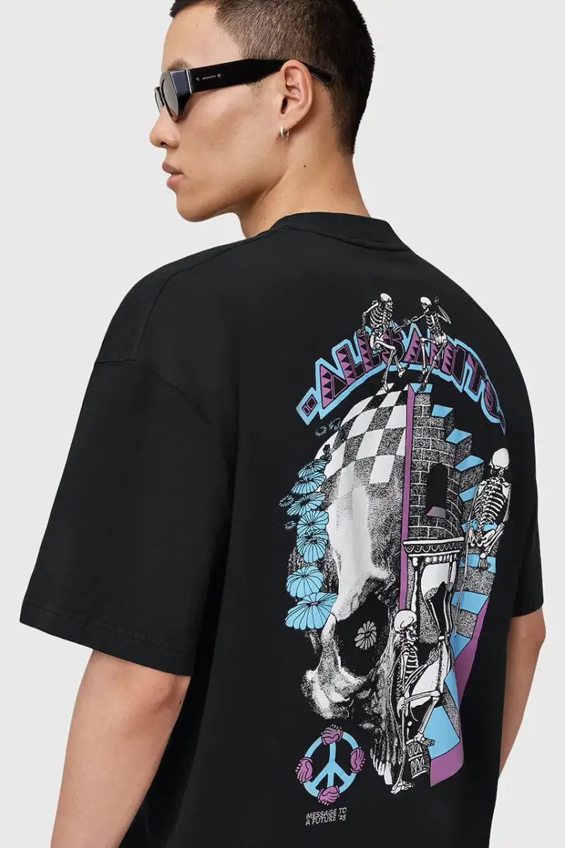 AllSaints T-shirt Uomo Nero 3275859 miniatura 2