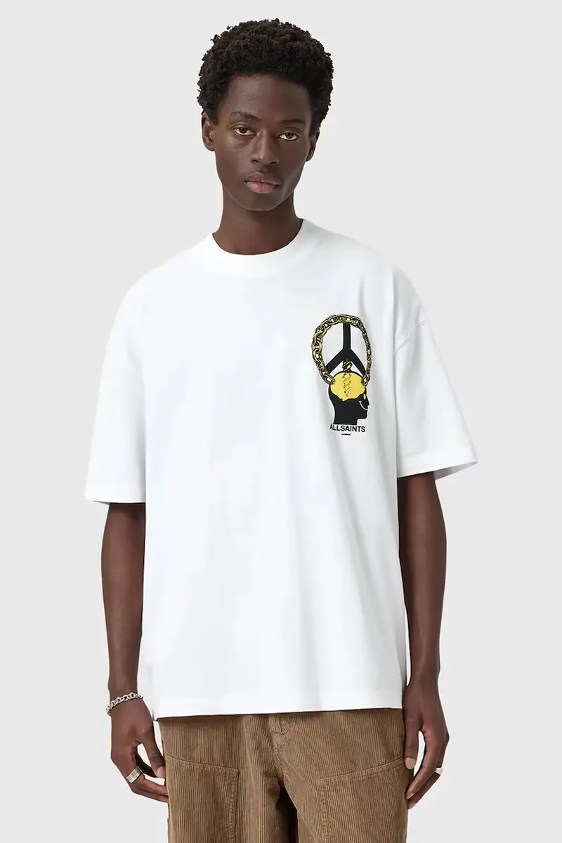 AllSaints T-shirt Uomo Bianco 3243381 miniatura 4