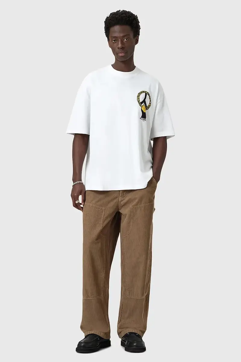 AllSaints T-shirt Uomo Bianco 3243381 miniatura 5