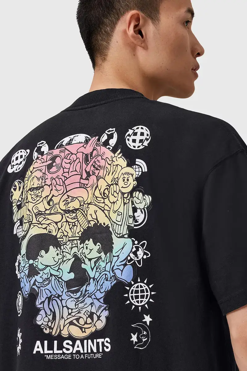 AllSaints T-shirt Uomo Nero 3275977 miniatura 2
