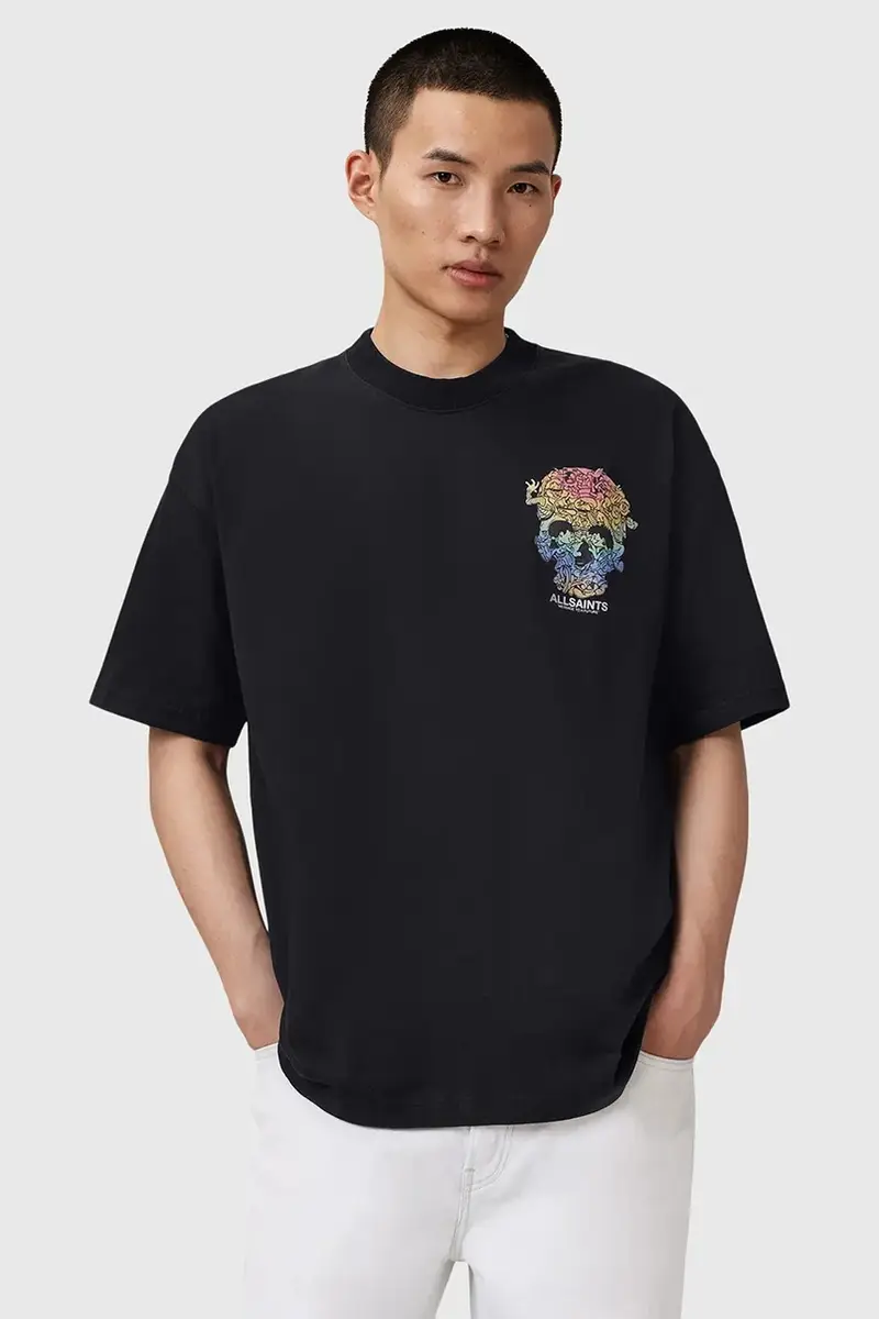 AllSaints T-shirt Uomo Nero 3275977 miniatura 4