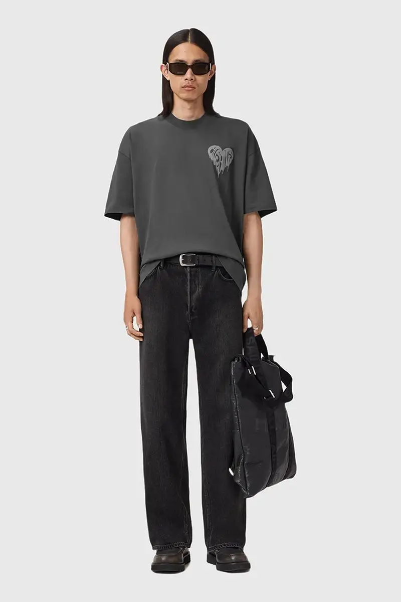 AllSaints T-shirt Uomo Grigio 3611078 miniatura 5