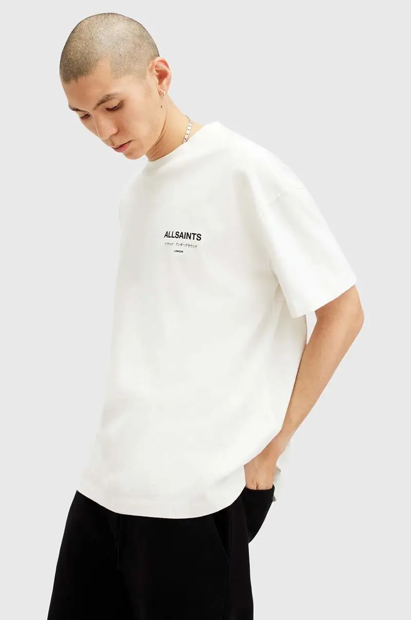 AllSaints T-shirt Uomo Bianco 3242828 miniatura 4