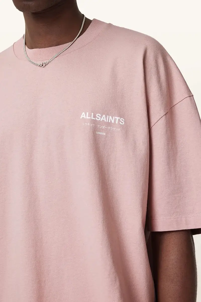 AllSaints T-shirt Uomo Rosa 3338340 miniatura 4