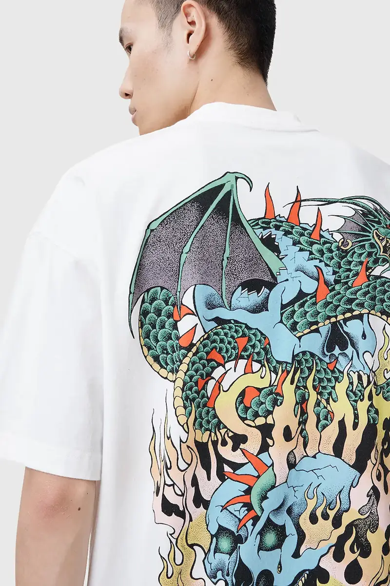 AllSaints T-shirt Uomo Bianco 3301211 miniatura 2