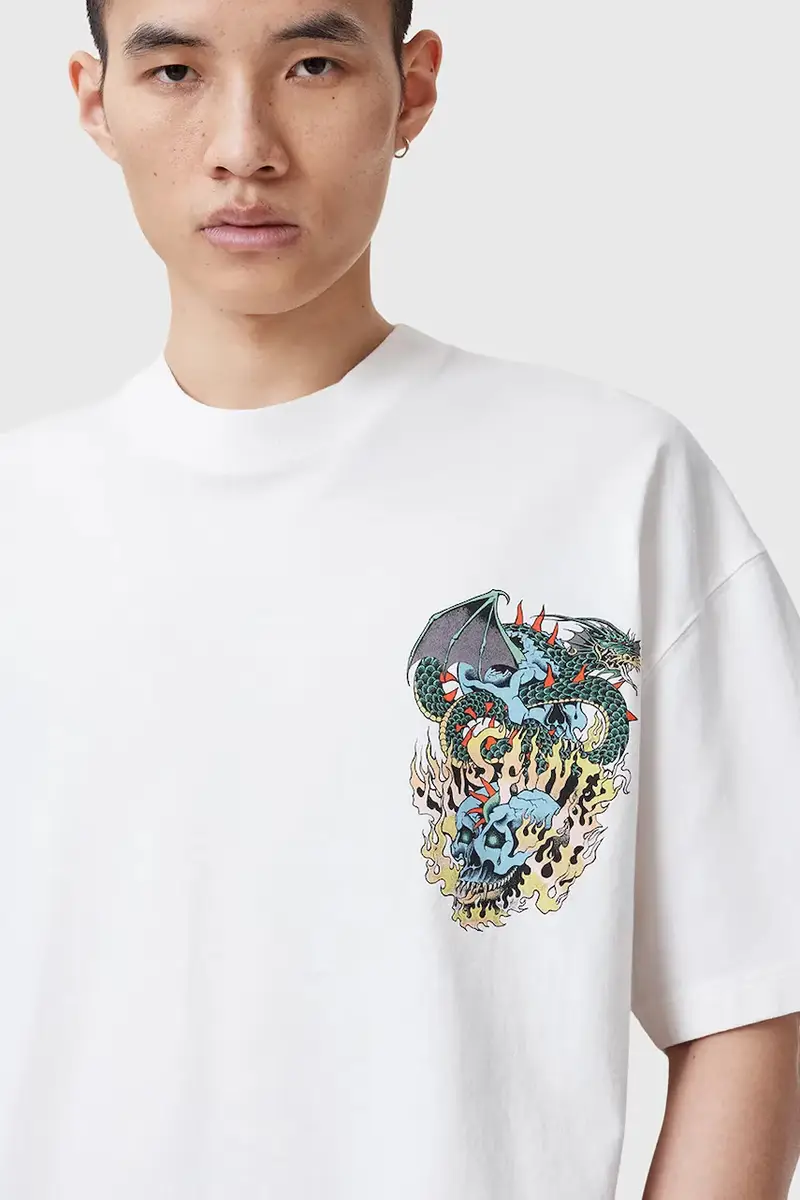 AllSaints T-shirt Uomo Bianco 3301211 miniatura 3