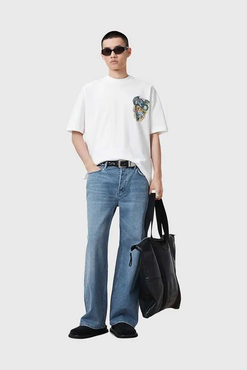 AllSaints T-shirt Uomo Bianco 3301211 miniatura 5