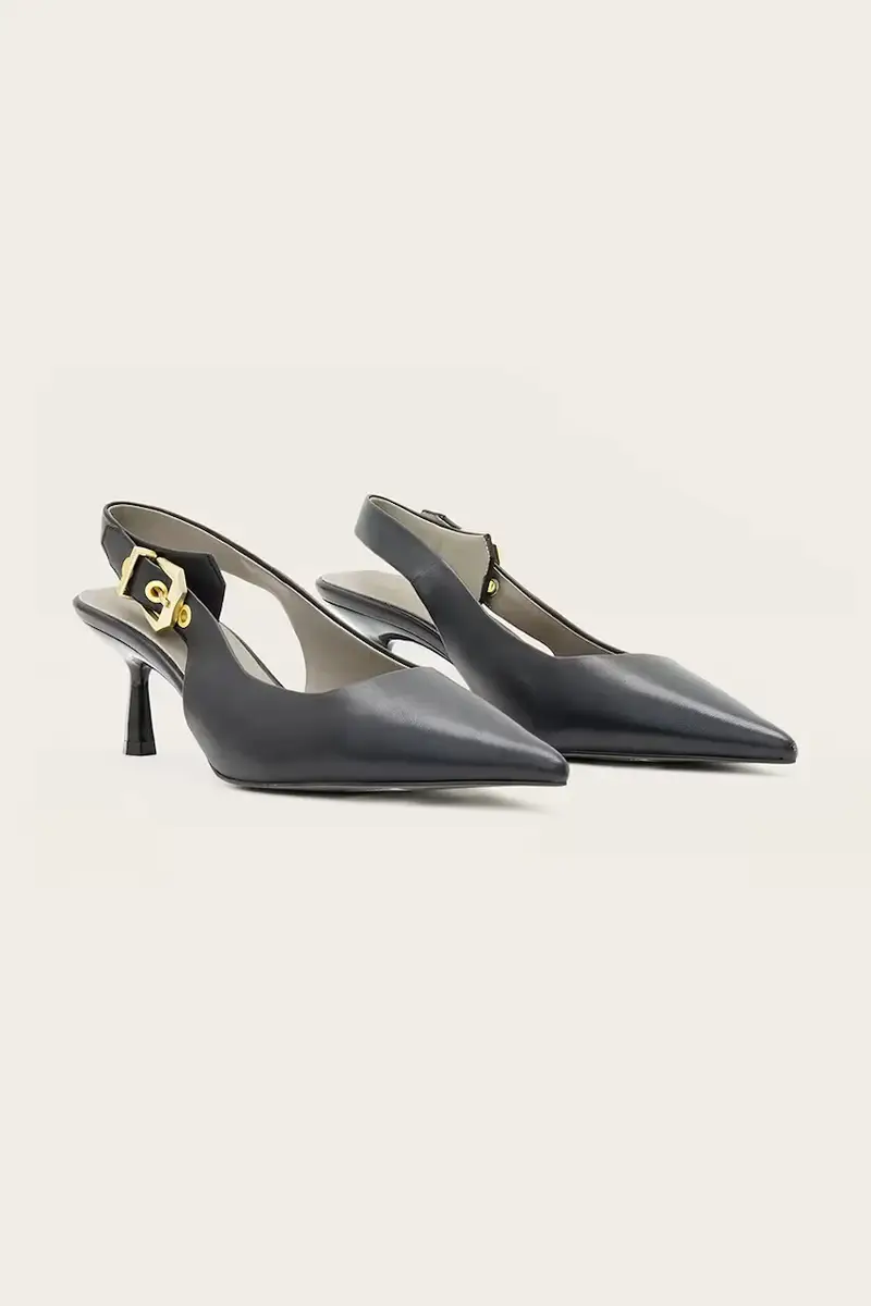 tacchi in pelle IDIYA SLINGBACK colore nero W021FD miniatura 2