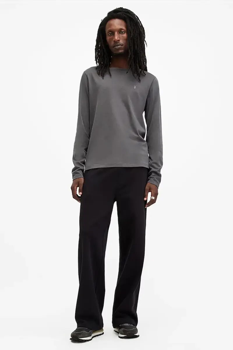 top a maniche lunghe in cotone BRACE colore grigio M033JB miniatura 4