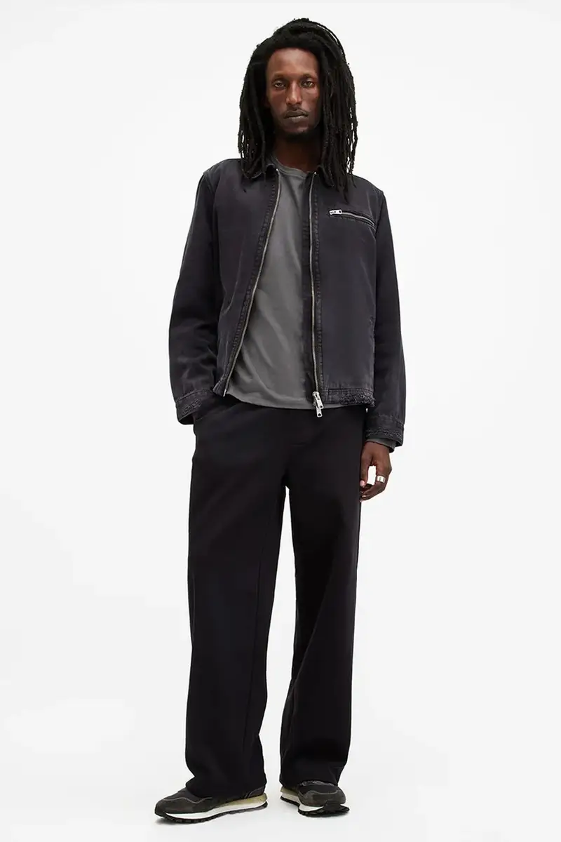 top a maniche lunghe in cotone BRACE colore grigio M033JB miniatura 5