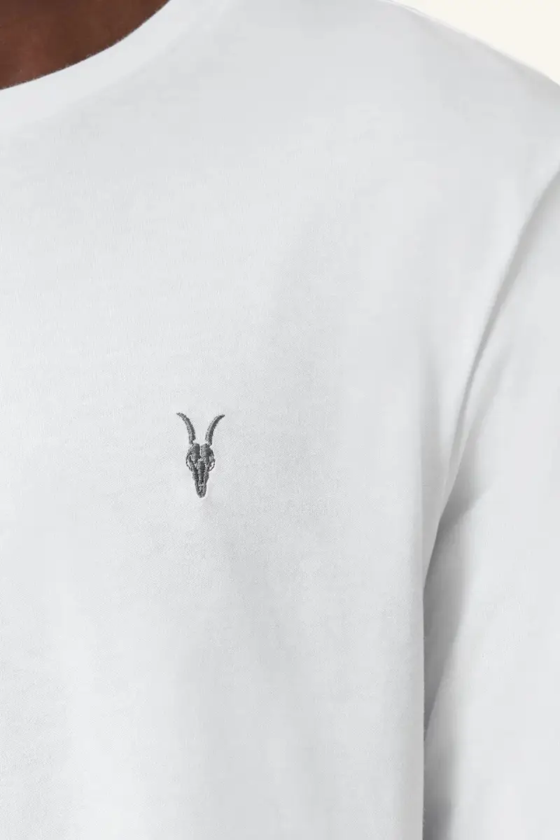 top a maniche lunghe in cotone BRACE colore grigio M033JB Bianco miniatura 2