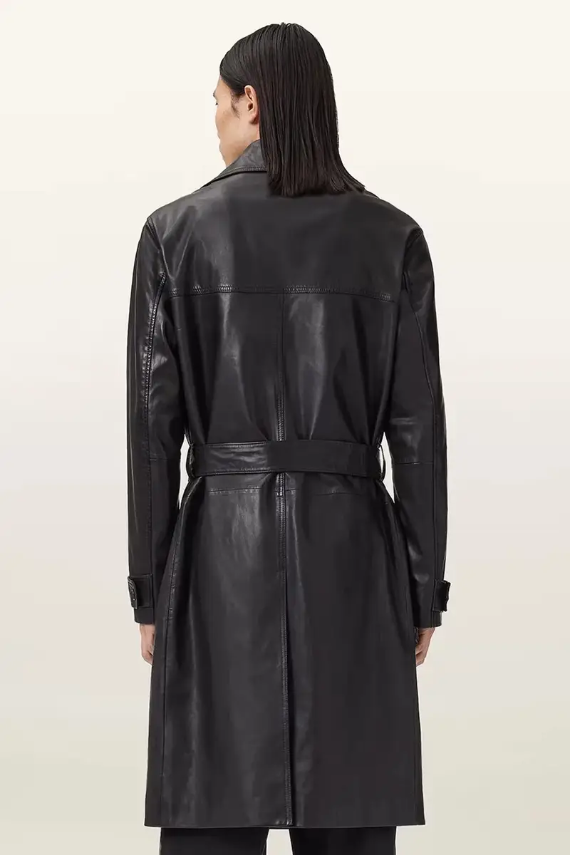 trench in pelle KELLETT colore nero M026LD miniatura 2